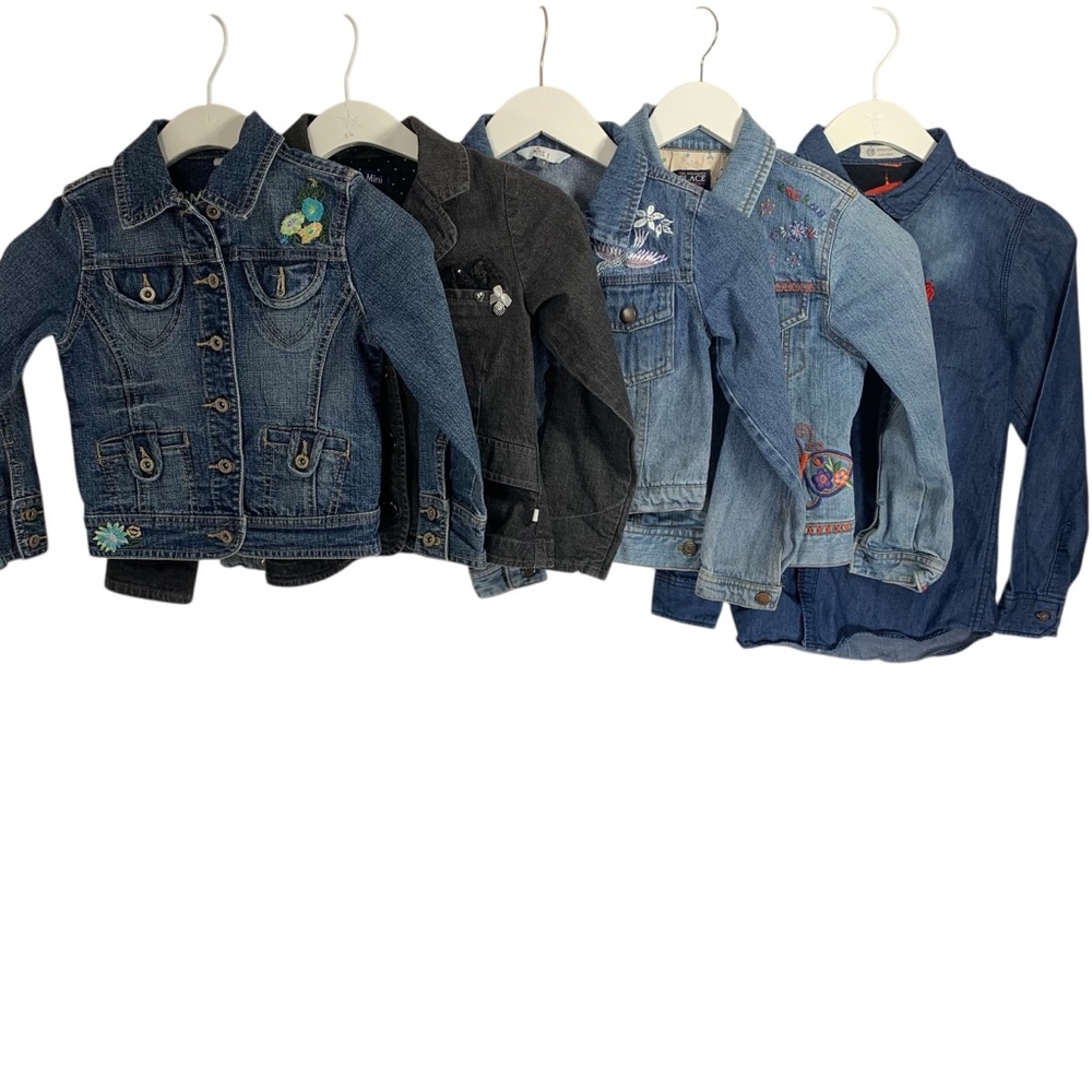 kids bundle Denim jackets  plus 1 denim shirt for girls bundle set of 5